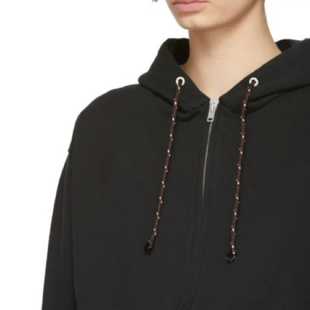 Marni Dance Bunny Black Embroidered Patch Cotton Hoodie Long Sleeve Oversized - Picture 13 of 14